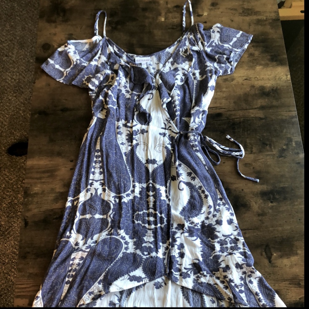 Shyanne cold shoulder hi-low wrap dress